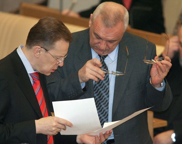 Андрей Логинов и Сергей Решульский на заседании ГД РФ