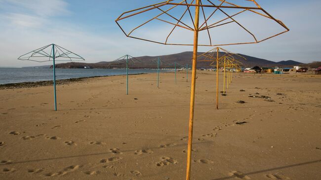 Бухта Лазурная в Приморье зимой