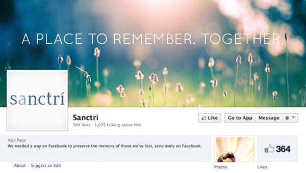 Приложение Sanctri в соцсети Facebook