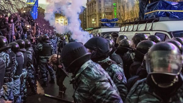 Спецподразделение Беркут в Киеве