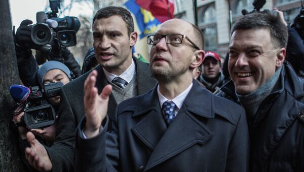 Лидер украинской оппозиции Арсений Яценюк