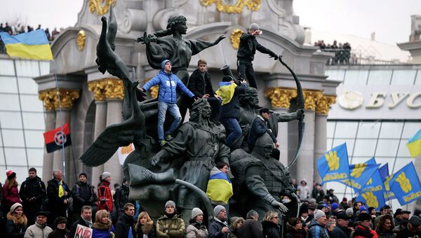 Митинг сторонников евроинтеграции на Майдане Незалежности в Киеве