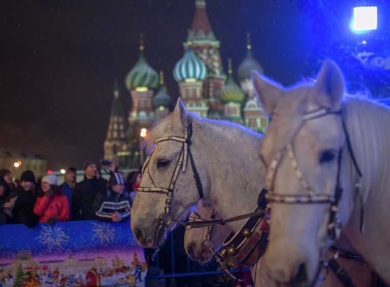 Открытие рождественской ярмарки на Красной площади