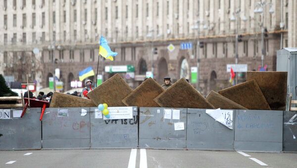 Баррикады у городской администрации в Киеве