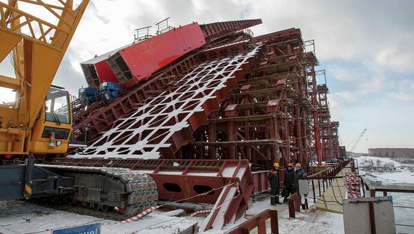 Строительство третьего моста в Новосибирске, фото из  архива