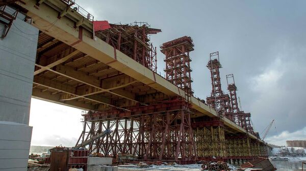 Строительство третьего моста в Новосибирске, архивное фото