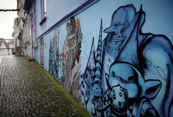Граффити на стене дома в Ставангере.