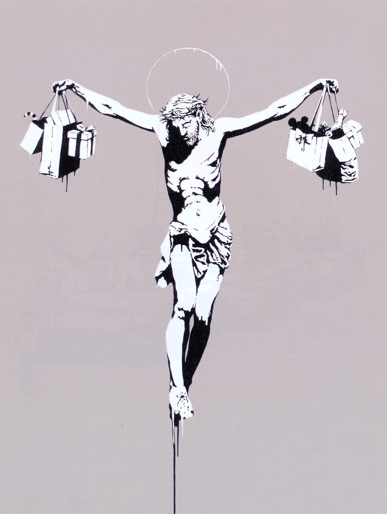 Бэнкси Иисус Христос с покупками (Banksy Jesus with Shopping Bags)