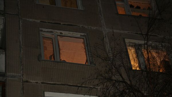 Окно петербургской квартиры, в которой произошел взрыв. Фото с места события