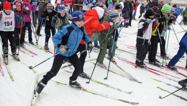 Детские лыжные гонки . Архив