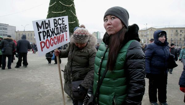 Митинг против закрытия Гусинобродского рынка в Новосибирске, событийное фото
