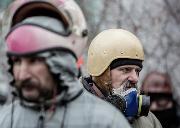 Отряд самозащиты из сторонников евроинтеграции в Киеве