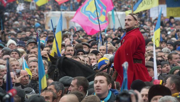 Сторонники евроинтеграции Украины на площади Независимости в Киеве
