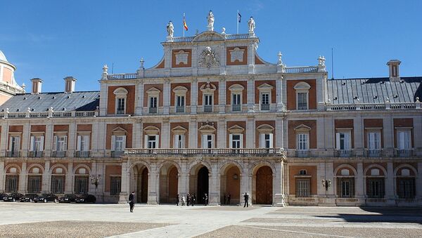 Главный фасад королевского дворца в Аранхуэсе, Мадрид. Архивное фото