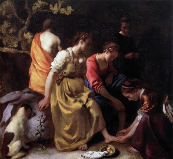 Ян Вермеер Диана со спутницами. Около 1653-1656 годов Ян Вермеер Диана со спутницами. Около 1653-1656 годов