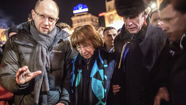 Глава европейской дипломатии Кэтрин Эштон на площади Независимости в Киеве. Архивное фото