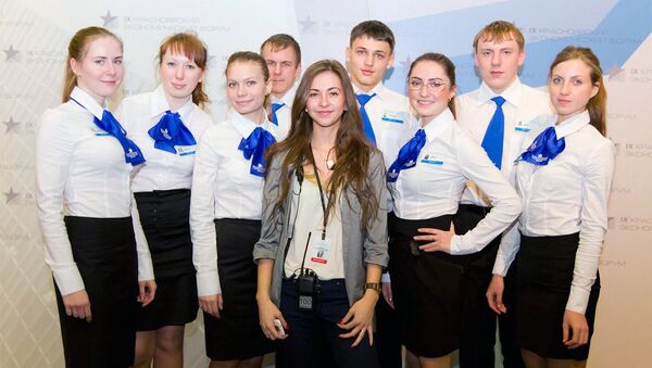 Волонтеры X Красноярского экономического форума