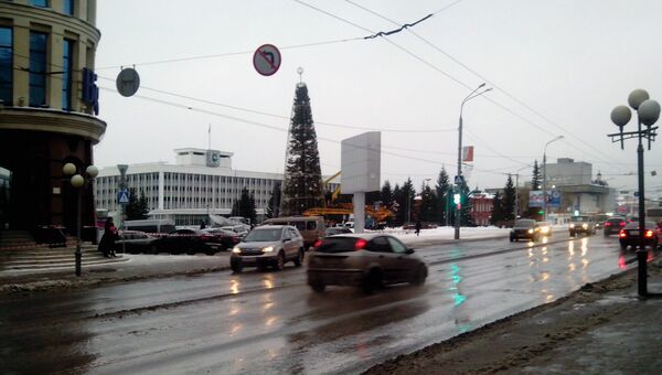 Дождь в декабре в Томске, архивное фото