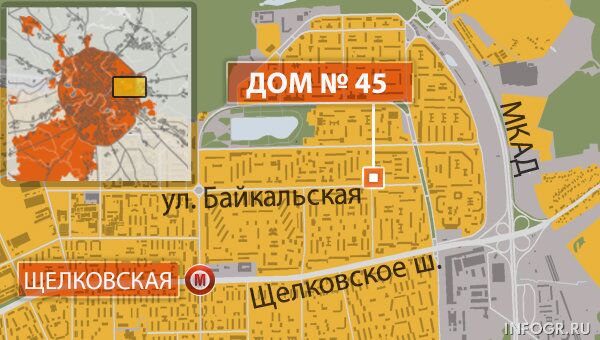 Байкальская улица в Москве. Карта