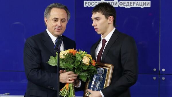 Министр спорта РФ Виталий Мутко и спортсмен Александр Меньков