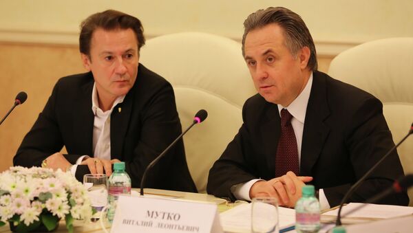 Министр спорта РФ Виталий Мутко и Олег Меньшиков.