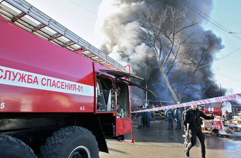 В Грозном горит центральный рынок