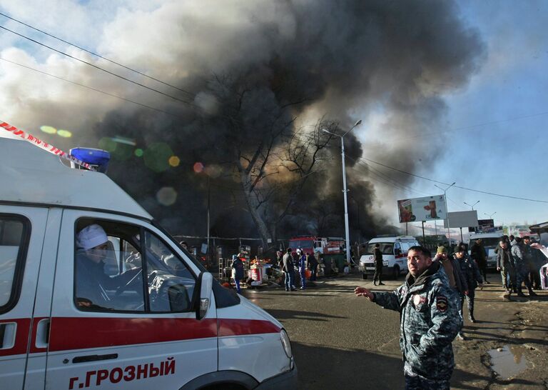 В Грозном горит центральный рынок