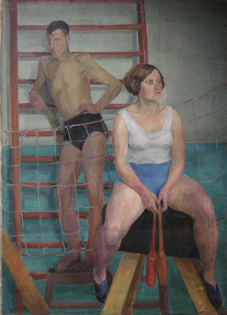 Ольга Ваулина. В физкультурном зале. 1930-е годы