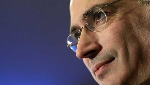 Михаил Ходорковский во время пресс-конференции в Берлине. Фото с места события
