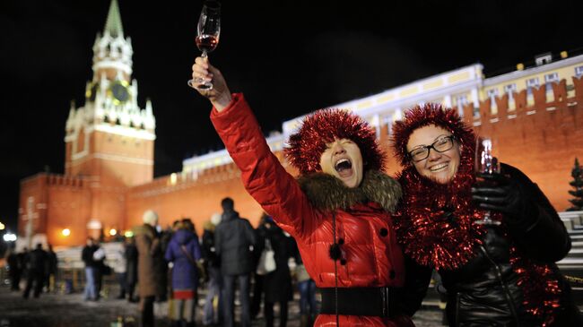 Празднование Нового года на Красной площади в Москве. Архивное фото