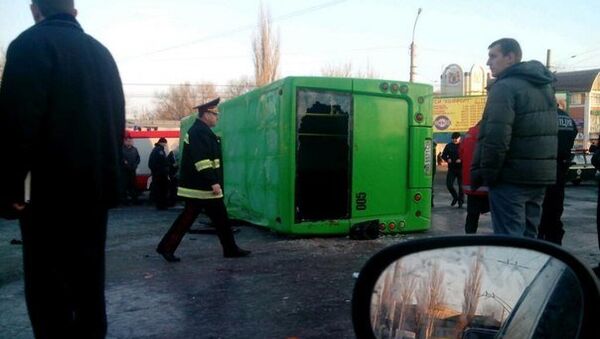 ДТП в украинском городе Луганске. Фото с места события