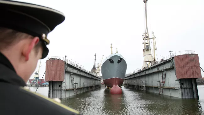Головной фрегат ВМФ РФ Адмирал флота Сергей Горшков. Архивное фото