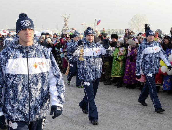 Эстафета Олимпийского огня в Кызыле