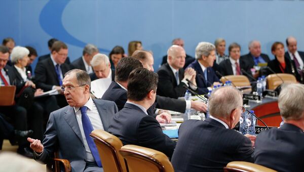 Сергей Лавров на встрече Россия-НАТО в Брюсселе. 4 декабря 2013