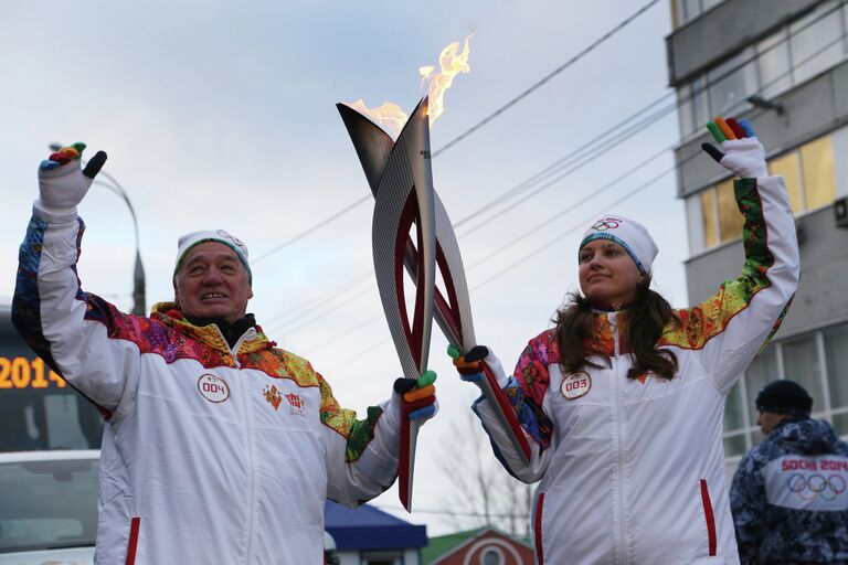 Эстафета олимпийского огня в Самаре