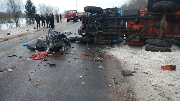 ДТП с бензовозом в Костромской области 26.12.2013