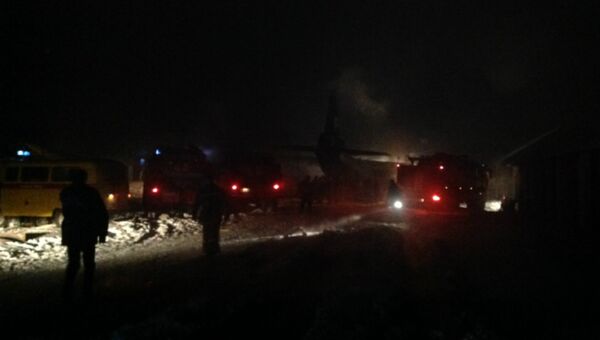 На месте падения самолета АН-12 в Иркутской области