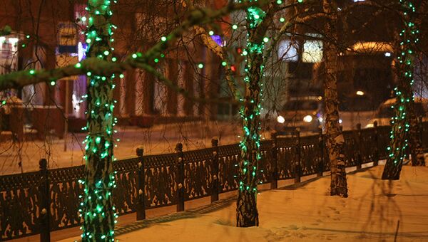 Новогодняя иллюминация в Новосибирске, архивное фото