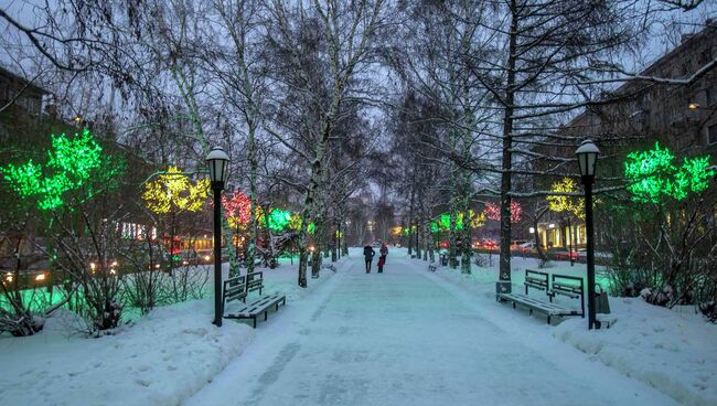 Новогодняя иллюминация в Новосибирске