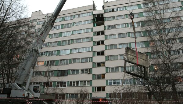 Дом по улице Ольги Форш в Петербурге после взрыва