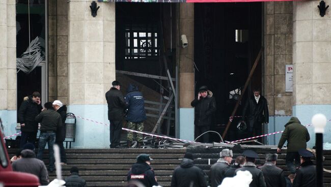 На месте теракта на железнодорожном вокзале в Волгограде