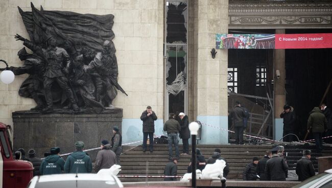 На месте теракта на железнодорожном вокзале в Волгограде