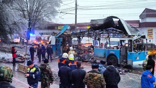 Взрыв в троллейбусе в Волгограде, фото с места события