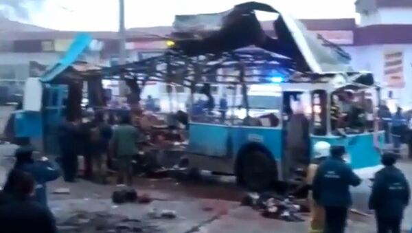 Теракт в троллейбусе в Волгограде. Кадры с места ЧП