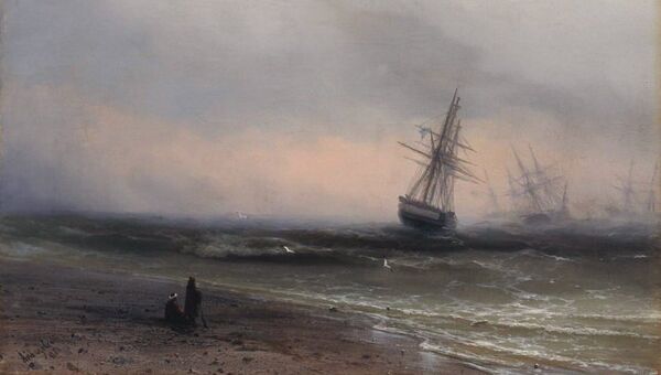 Картина Ивана Айвазовского Морской пейзаж в Крыму (1866)