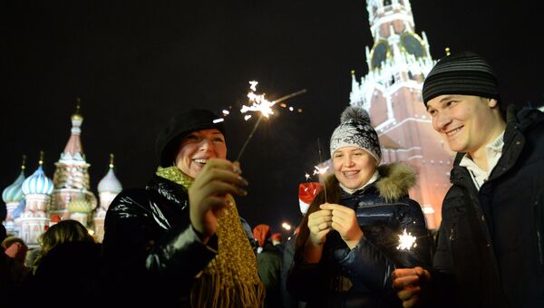 Празднование Нового года на Красной площади. Фото с места события