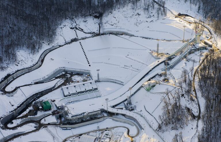 Комплекс трамплинов Русские горки в Адлерском районе Сочи.