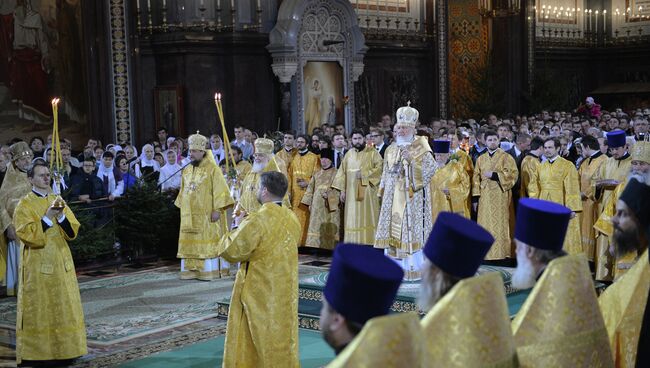 Рождественское богослужение в храме Христа Спасителя. Фото с места события