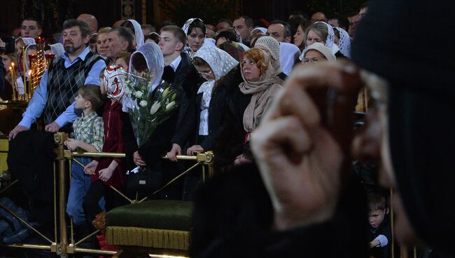 Рождественское богослужение в храме Христа Спасителя. Архивное фото