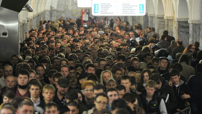 Час пик в московском метро. Архивное фото